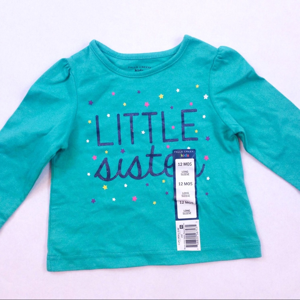 Little sister long sleeve star t-shirt size 12 mo